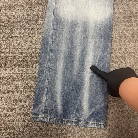 Ecko Unltd Jeans 40X31 Relaxed Fit Straight Leg Mid Rise Distressed Stone Wash - Picture 9 of 16